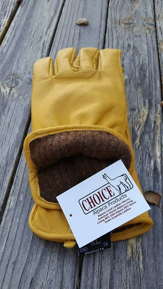 Alpaca Knit-Lined Genuine Cowhide Leather Gloves to XXL Sizes