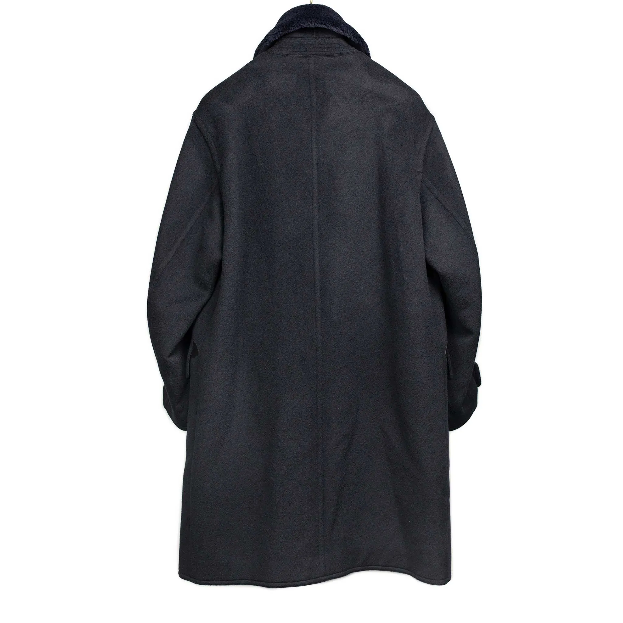 Beaver Mackinaw coat in navy wool