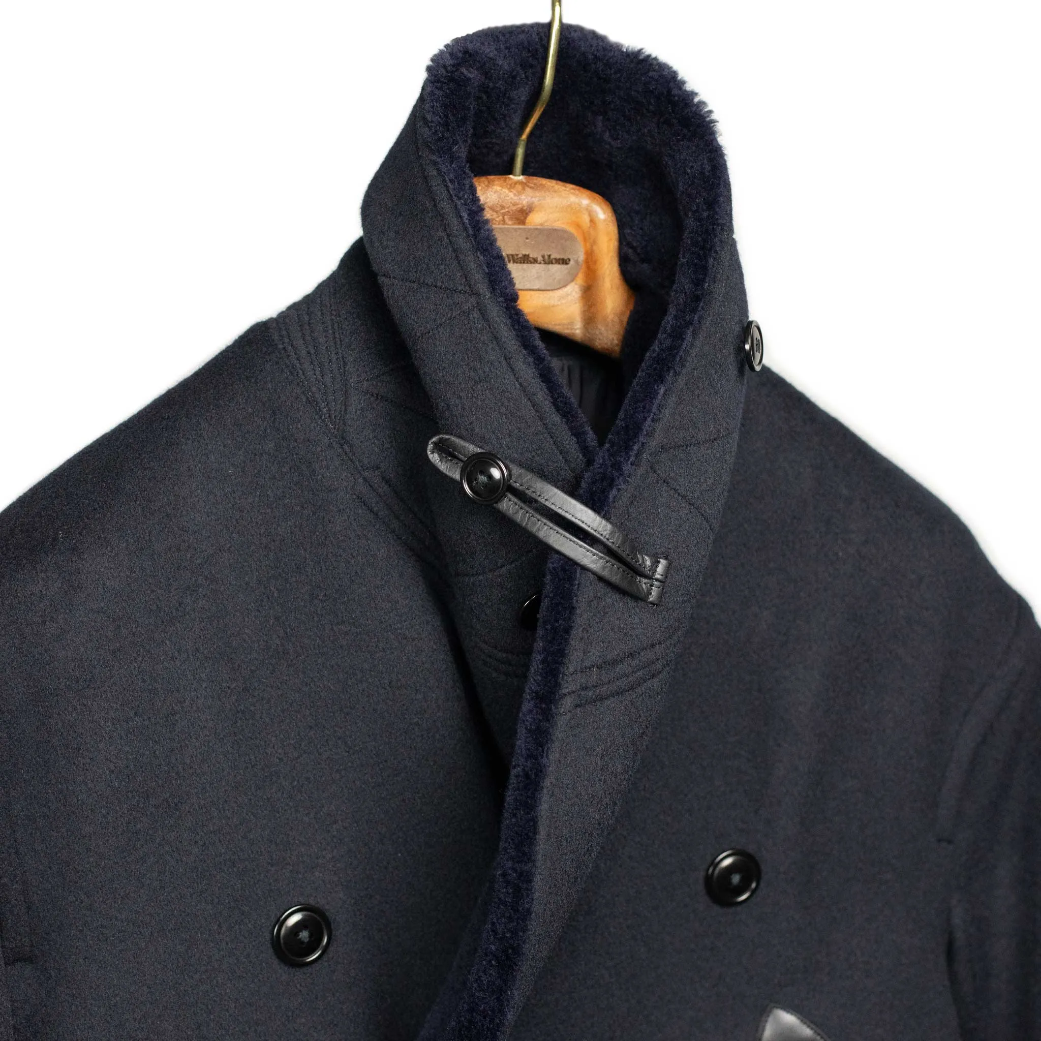 Beaver Mackinaw coat in navy wool