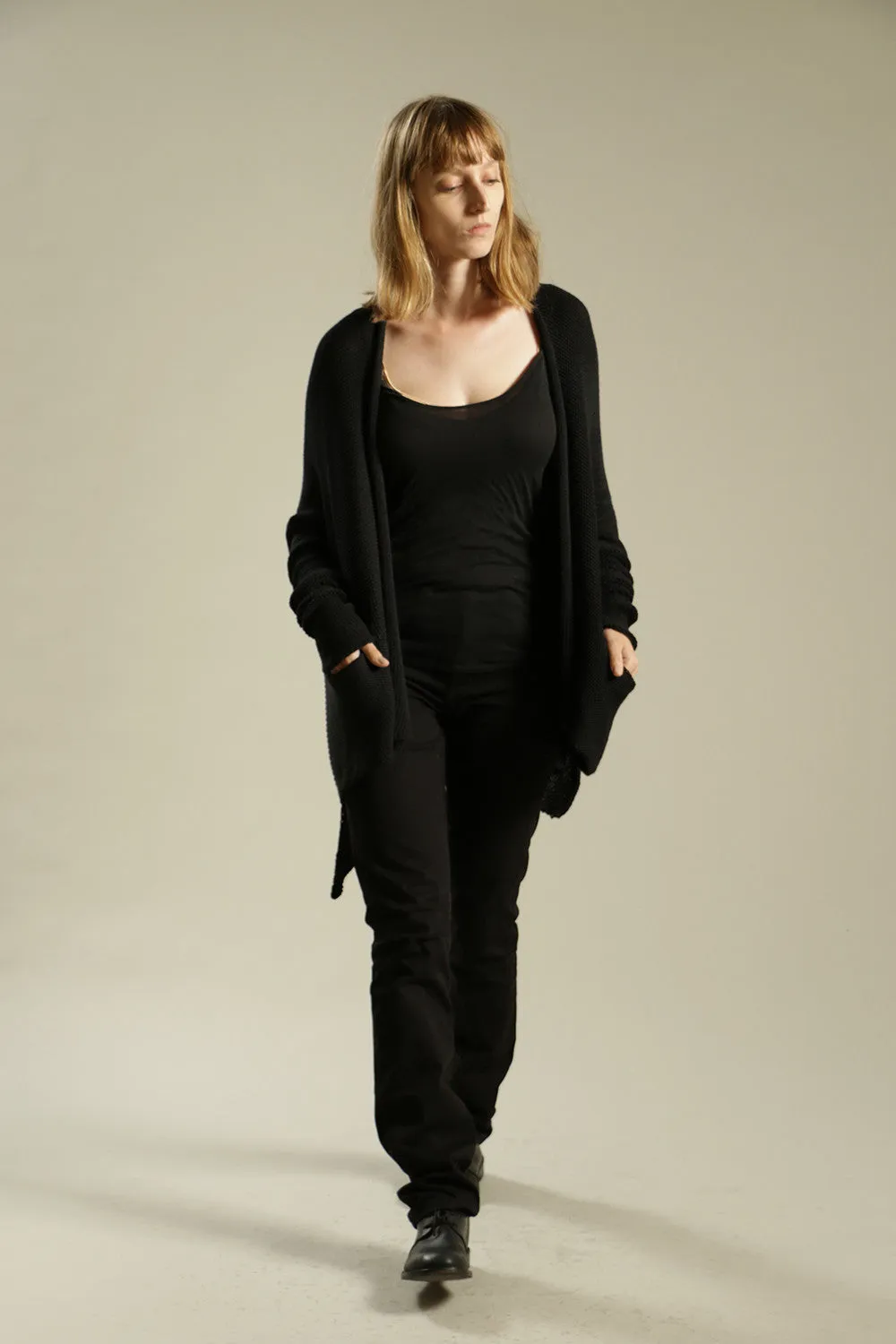 Black Cardigan Soy Sweater - Kisim