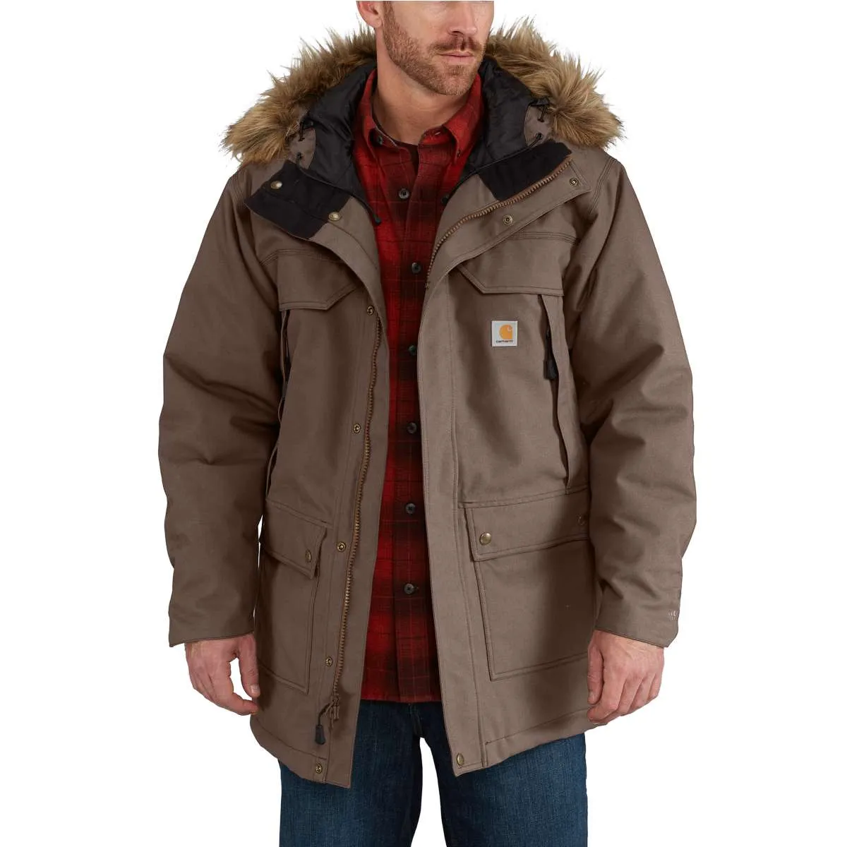 Carhartt Men's Dark Canyon Brown Quick Duck Sawtooth Parka