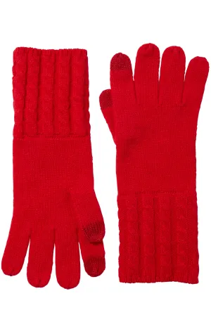 CASHMERE CABLE KNIT CUFF GLOVES