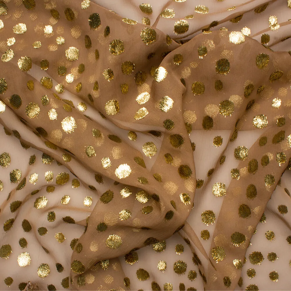 Champagne/Gold Spotted Devoré Velvet