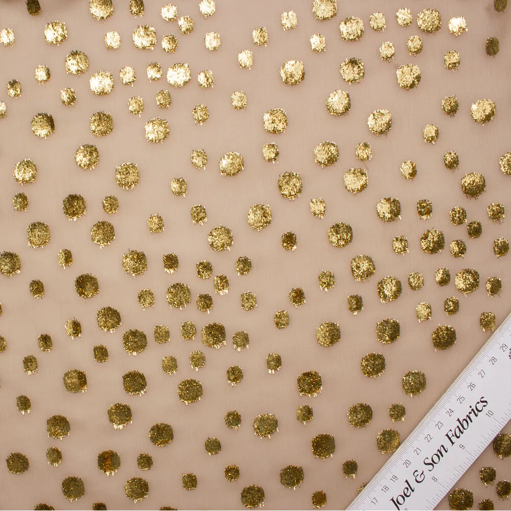 Champagne/Gold Spotted Devoré Velvet