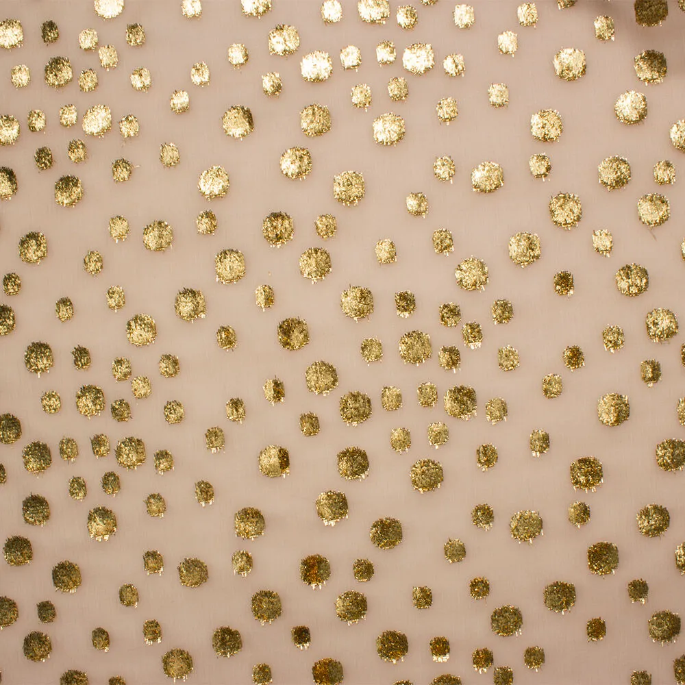 Champagne/Gold Spotted Devoré Velvet