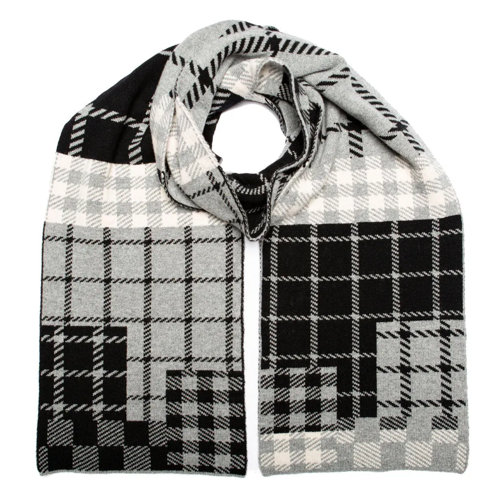 CHECK PATCH BLANKET SCARF MONO