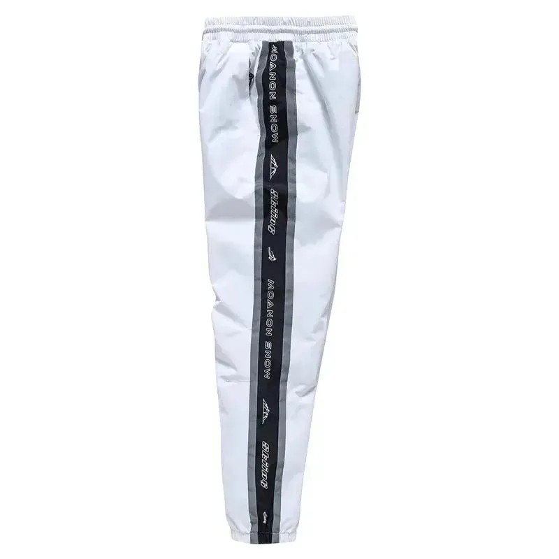 Classical Black & White Snow Pants Reflective Warm Winter Trousers