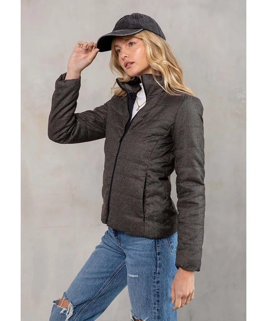 Coco Puffer Jacket Heather Brown