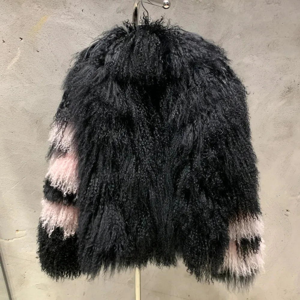 Couture Mongolian Curly Shearling Coat