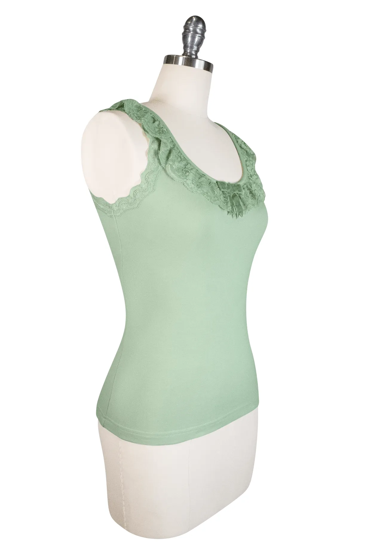 D'Amour Follies Madam Ruffle Singlet (Sage Green)