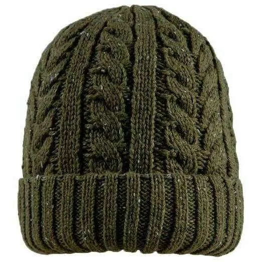 Dents Cable Knit Beanie - Olive Green