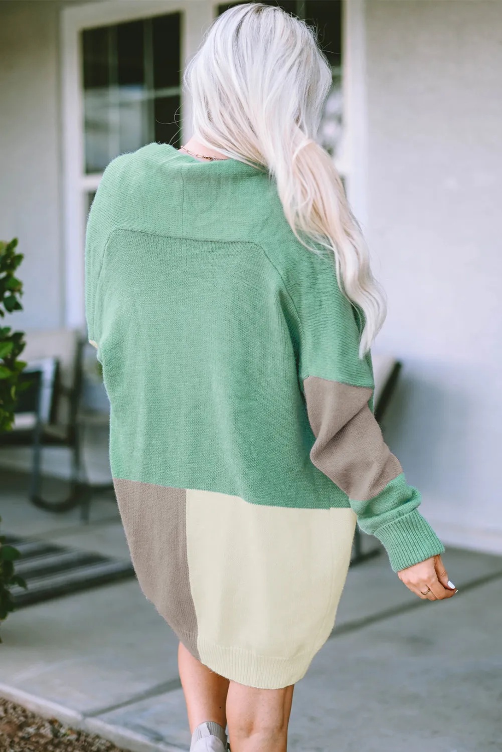 Draped Open Front Chunky Cardigan