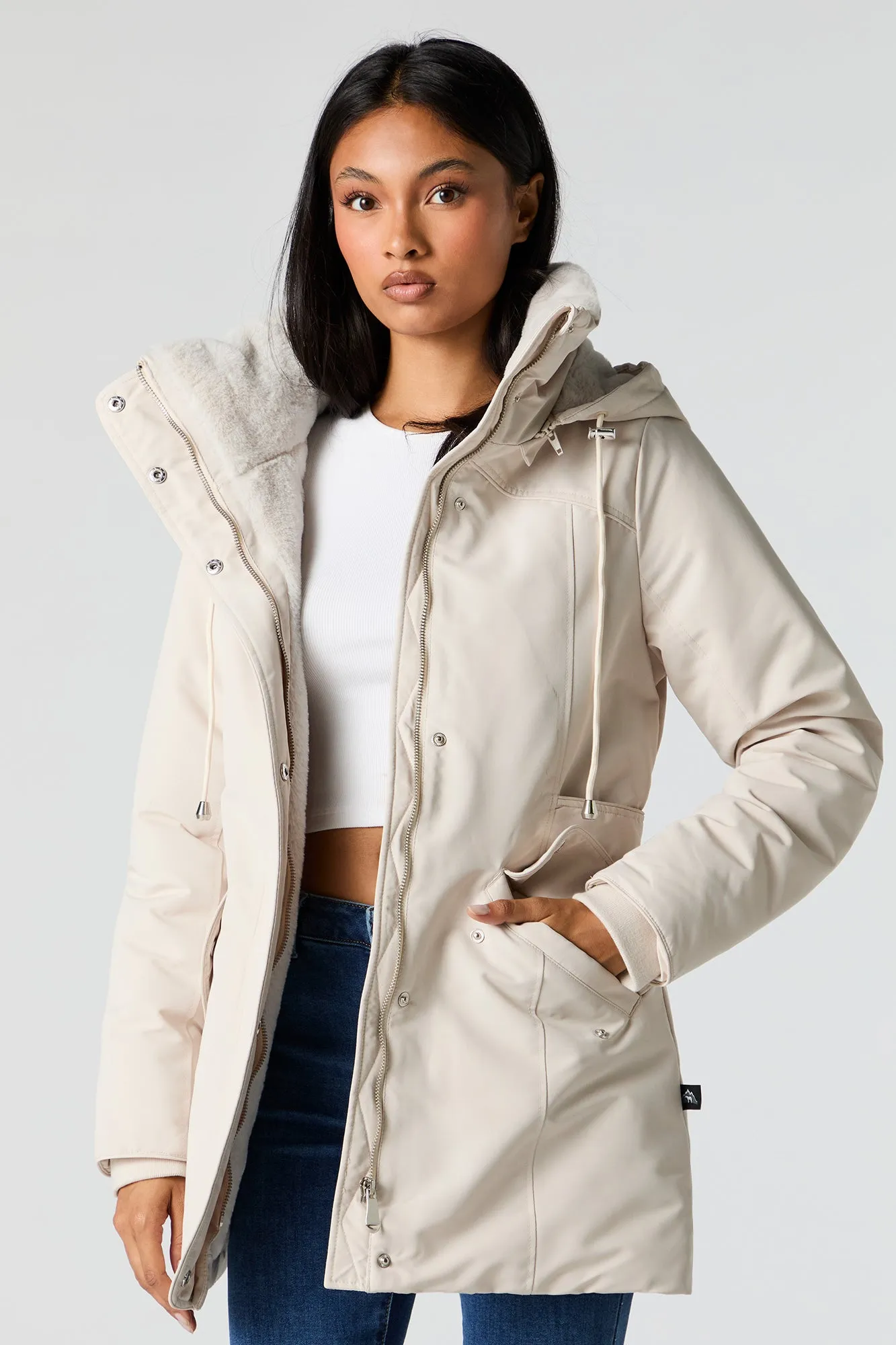 Faux Fur Lined Hooded Parka