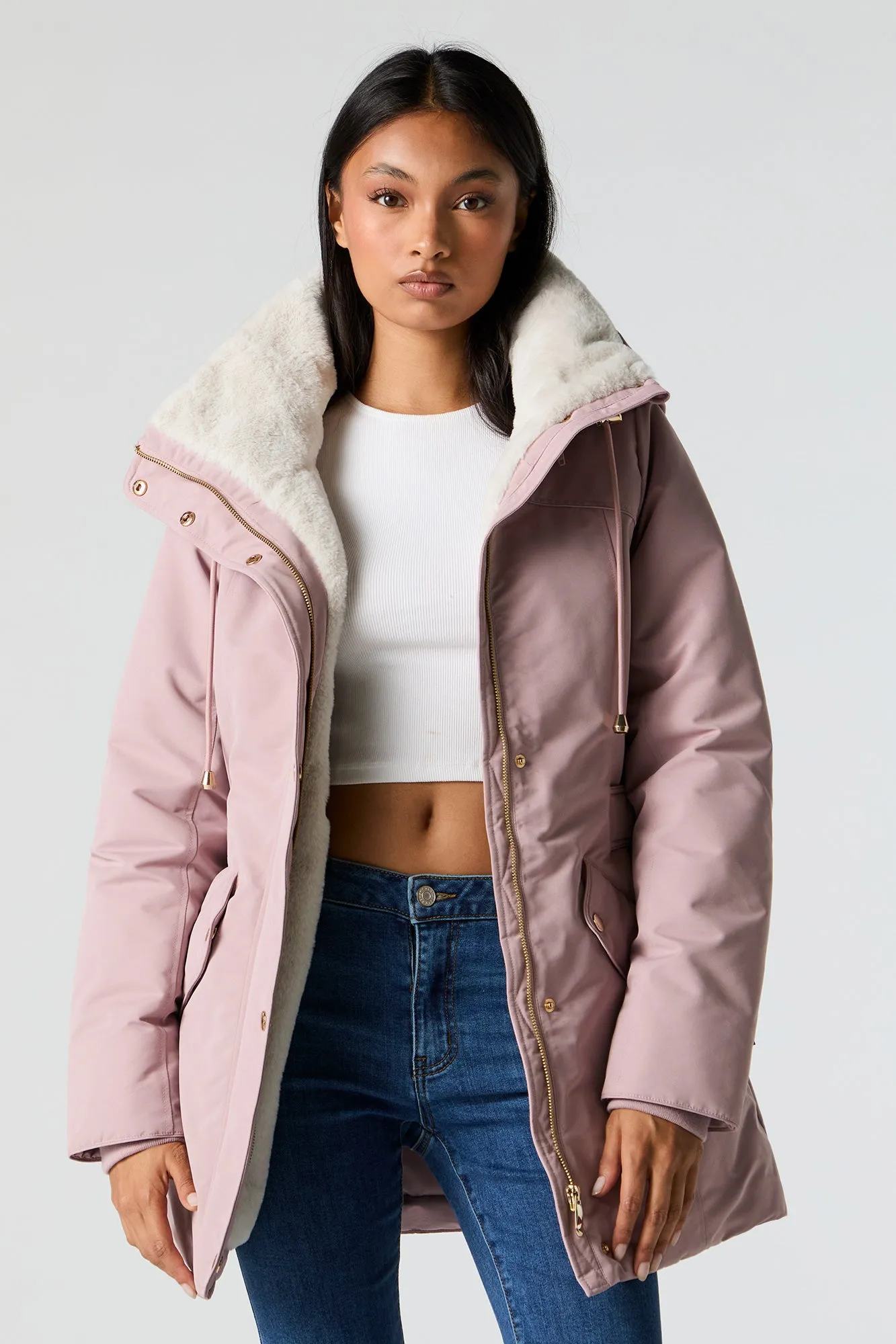 Faux Fur Lined Hooded Parka