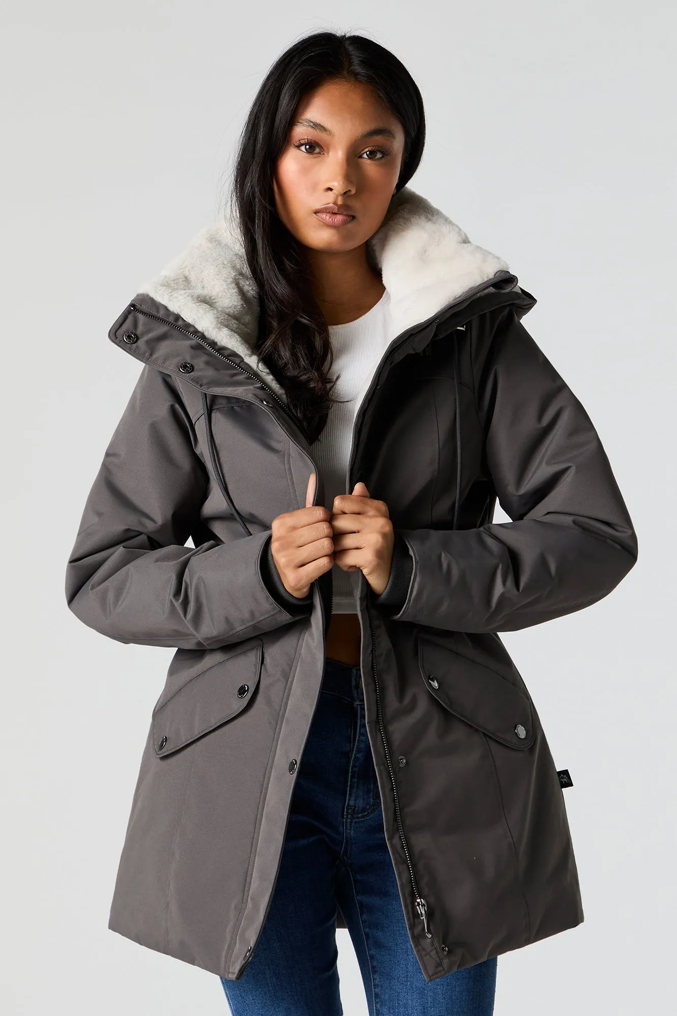 Faux Fur Lined Hooded Parka