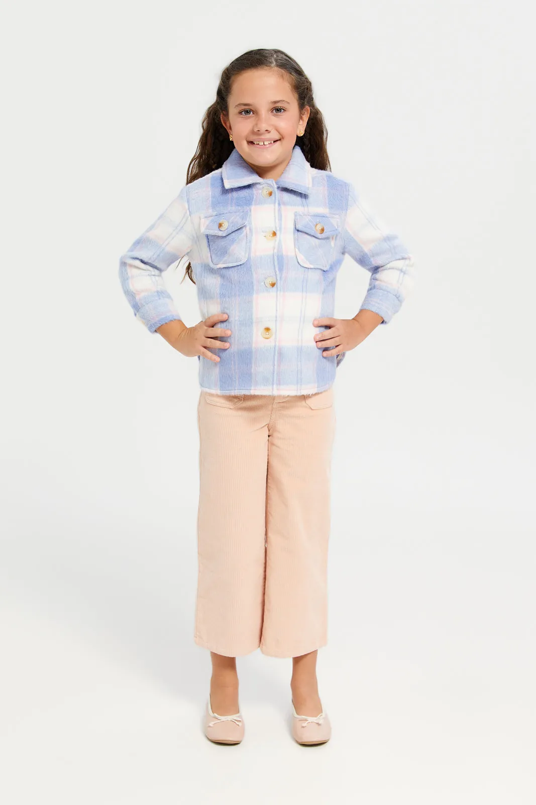 Girls Apricot Wide Leg Trousers