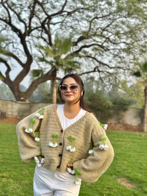 Hanging White Bell Flower Cardigan