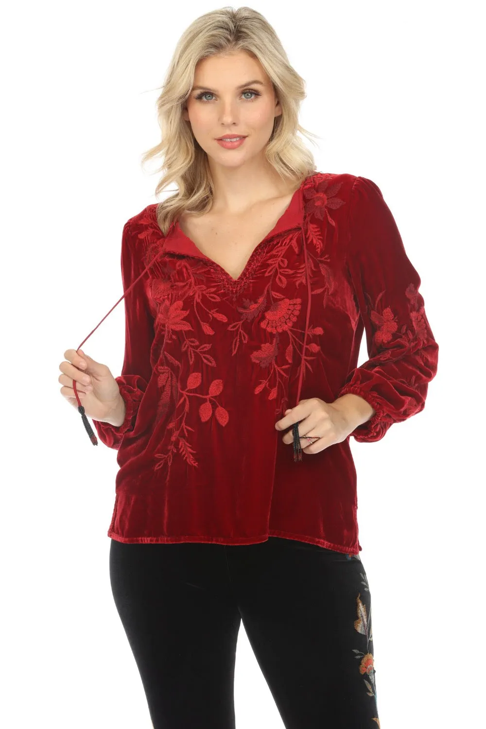 Johnny Was JWLA Junie Velvet Relaxed Blouse Boho Chic J12623-O