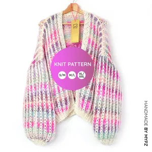 Knit Pattern – MYPZ Chunky Mohair Rib Cardigan Dusty-Pink No.12 (ENG-NL)