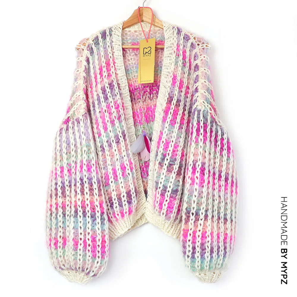 Knit Pattern – MYPZ Chunky Mohair Rib Cardigan Dusty-Pink No.12 (ENG-NL)