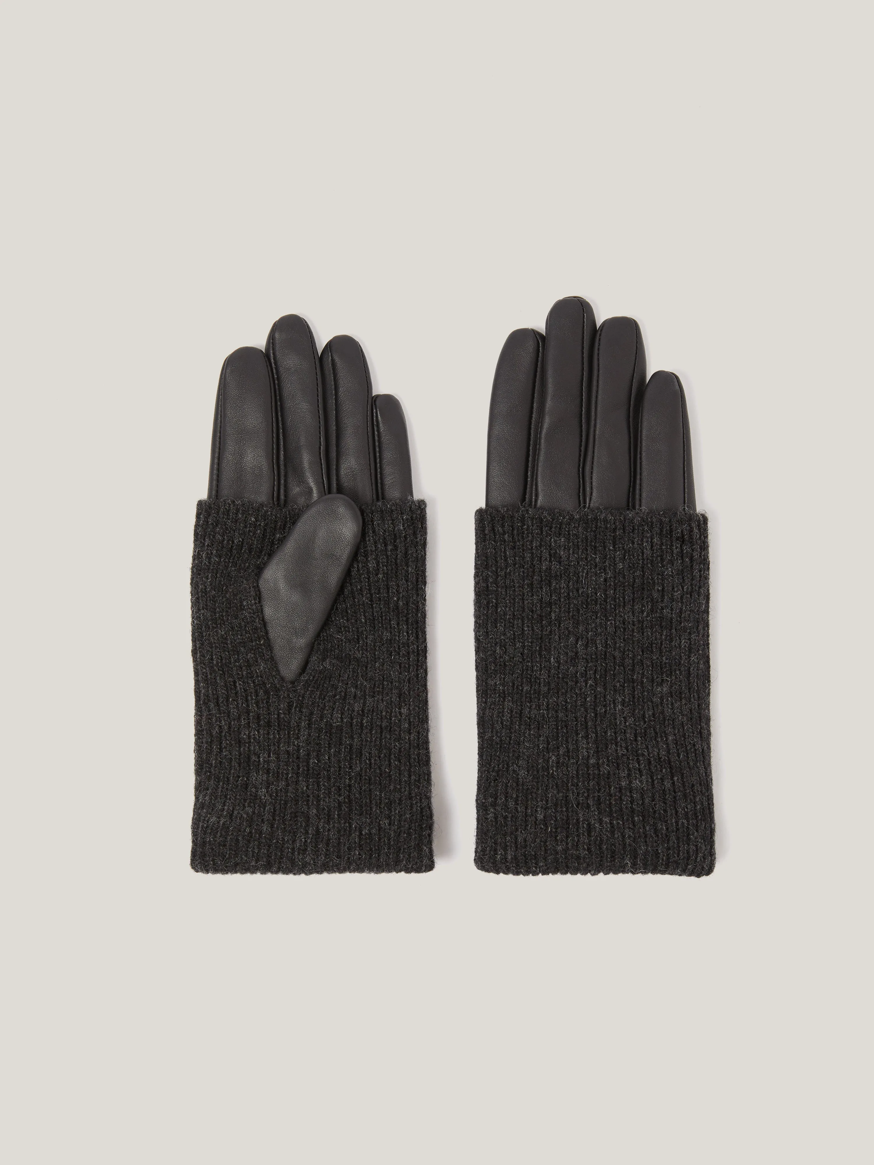 Knitted Leather Glove | Black