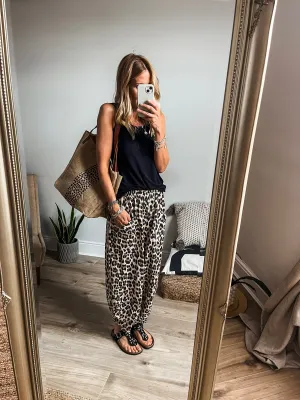 Leopard Print Balloon Trousers