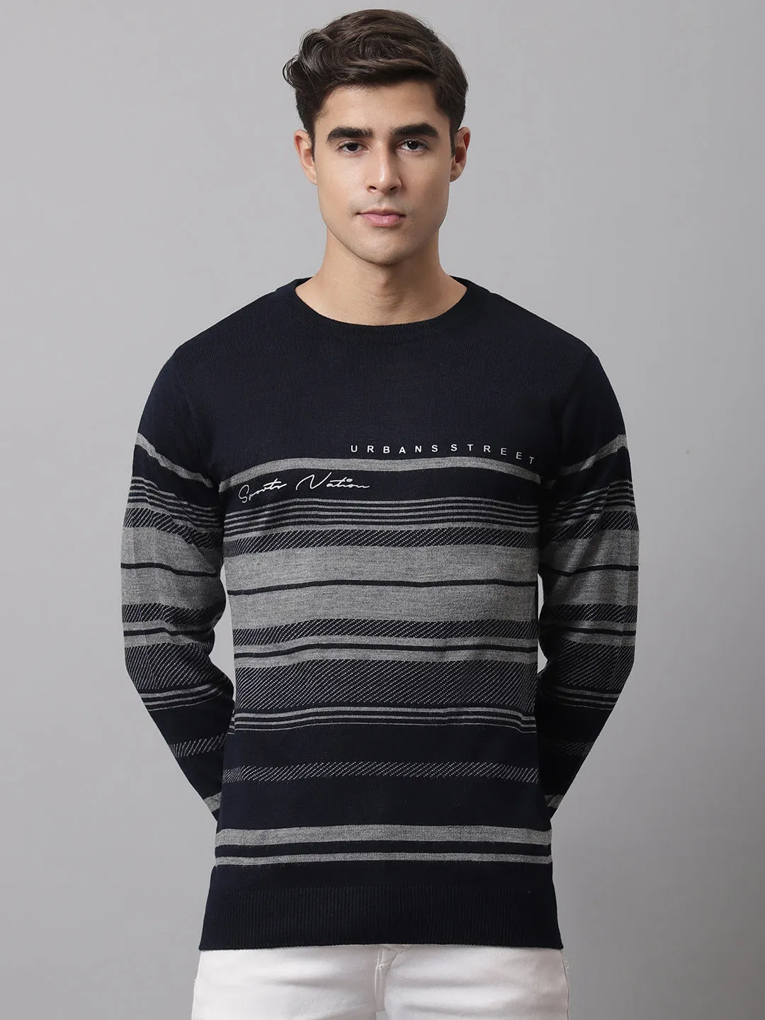 Men Navy Sweater