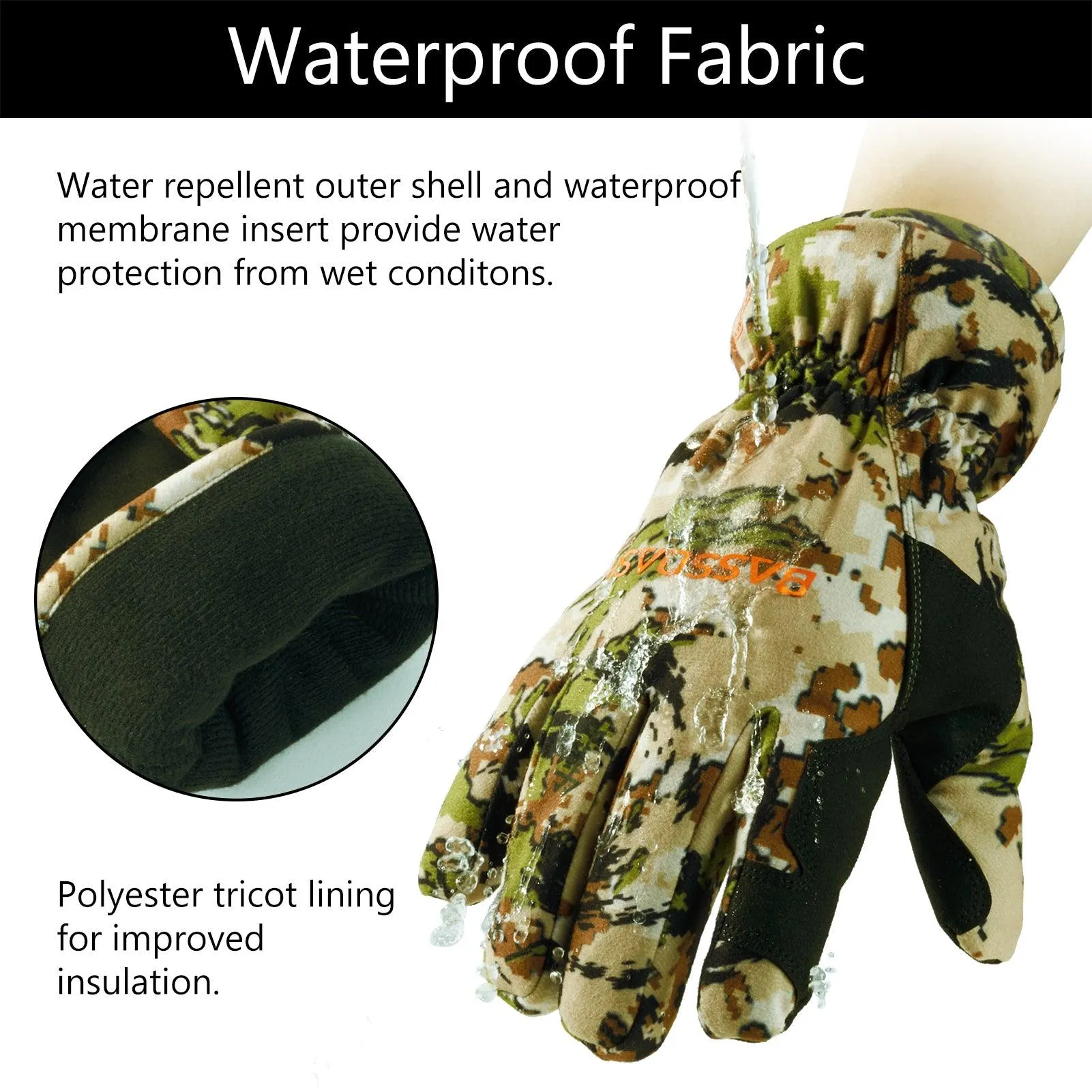 Men's Insulated Waterproof Hunting Gloves for Cold Weather HG02M