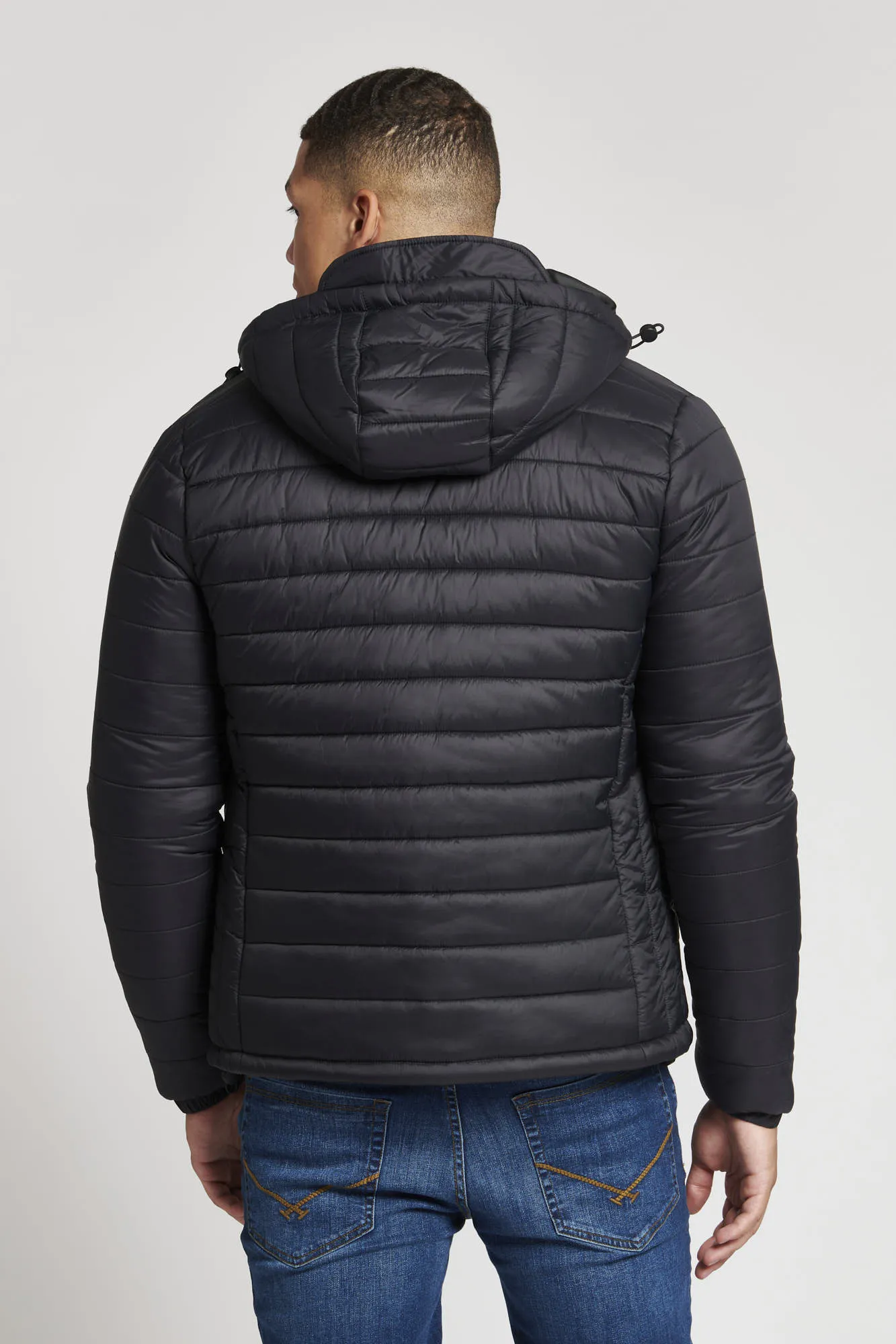 Mens Lightweight Puffer Jacket in Black