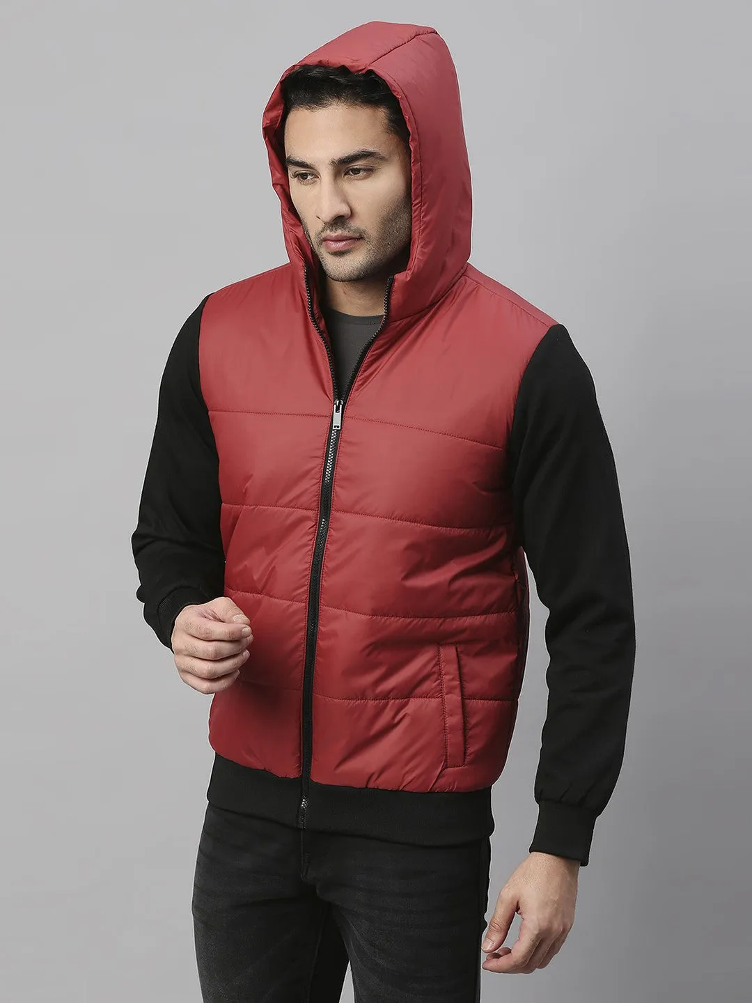 Mens Sleeveless Jacket - Lightweight Casual Winterwear  (Cherry)