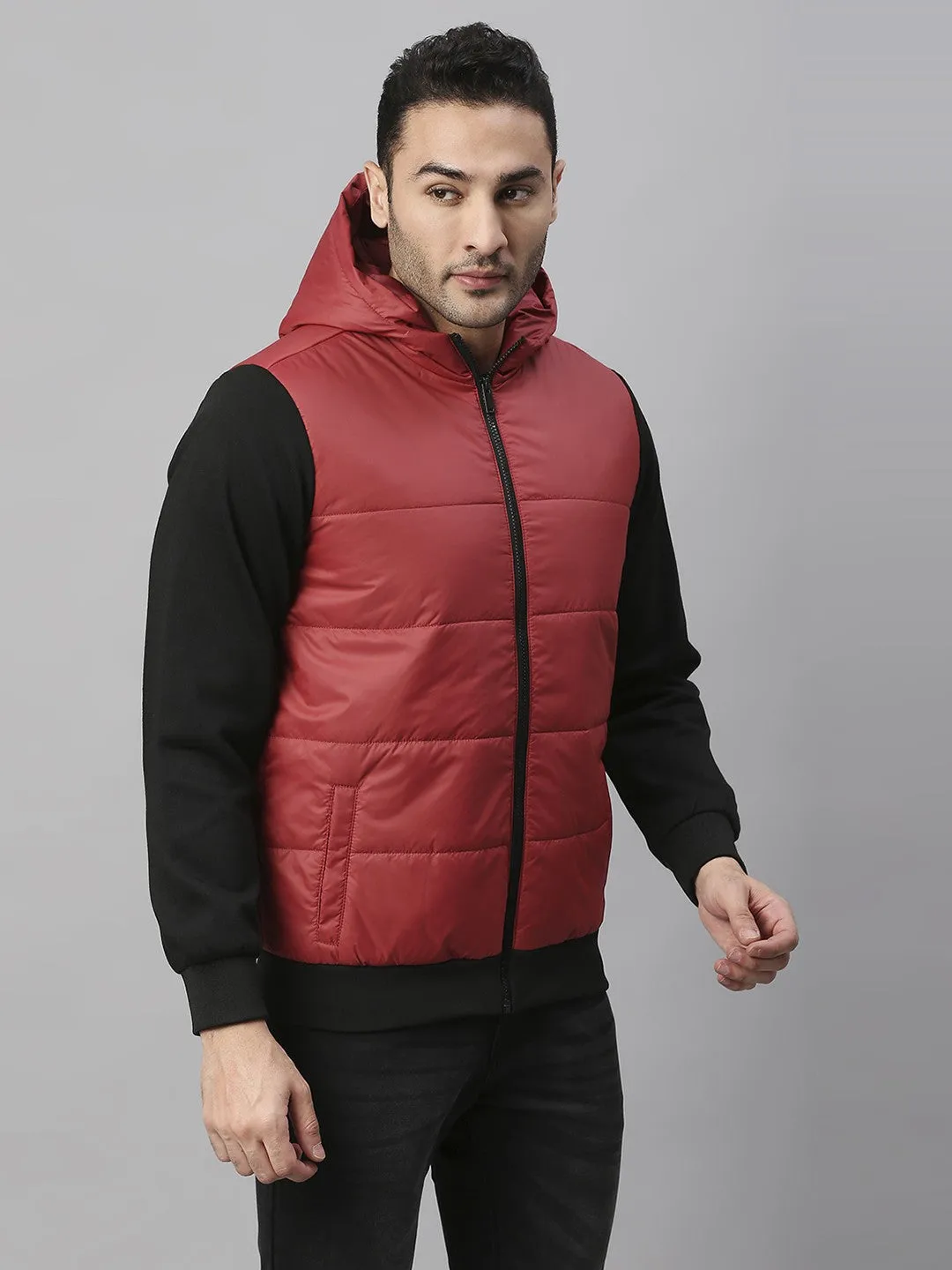 Mens Sleeveless Jacket - Lightweight Casual Winterwear  (Cherry)