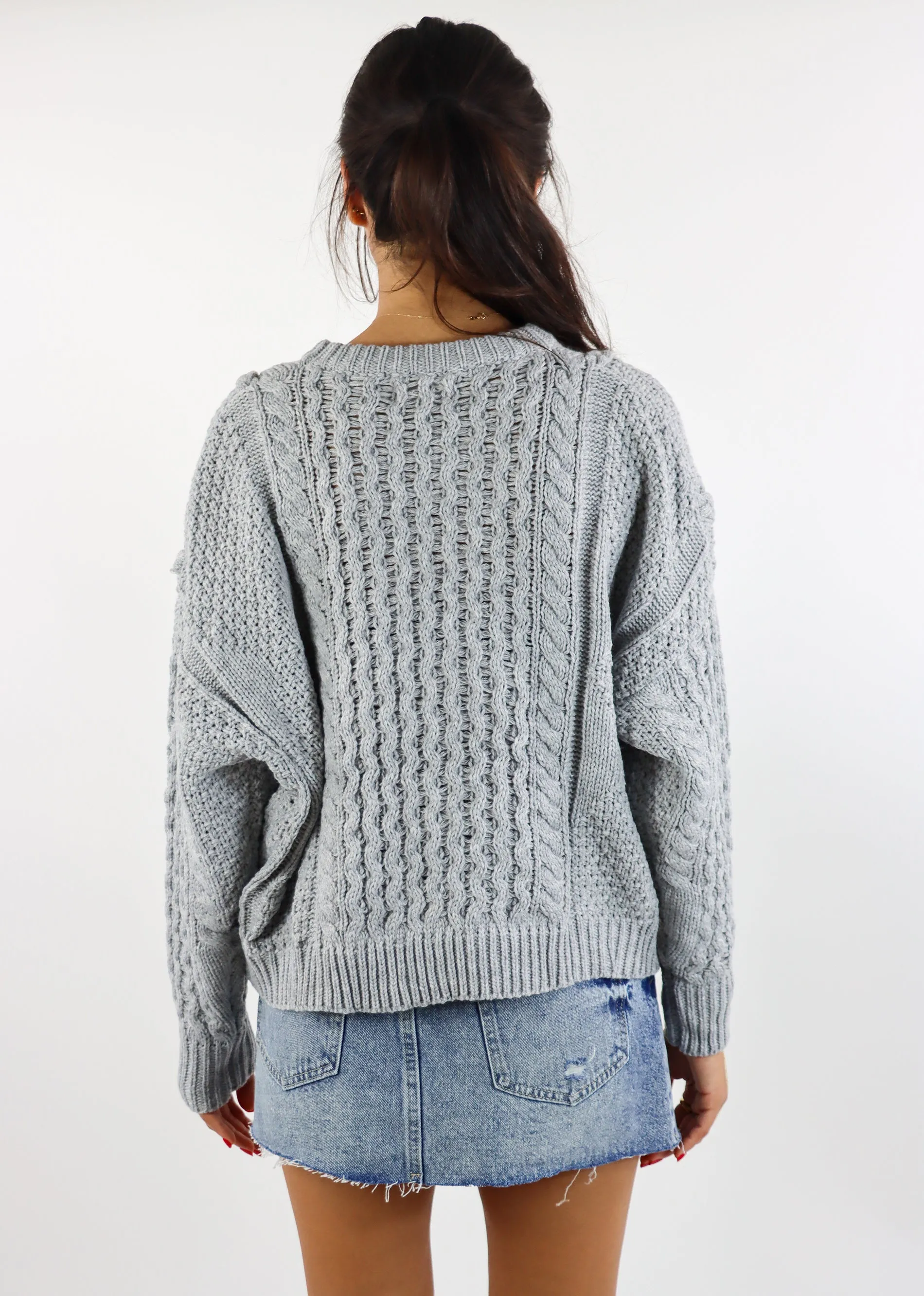 Miss You More Sweater ★ Grey