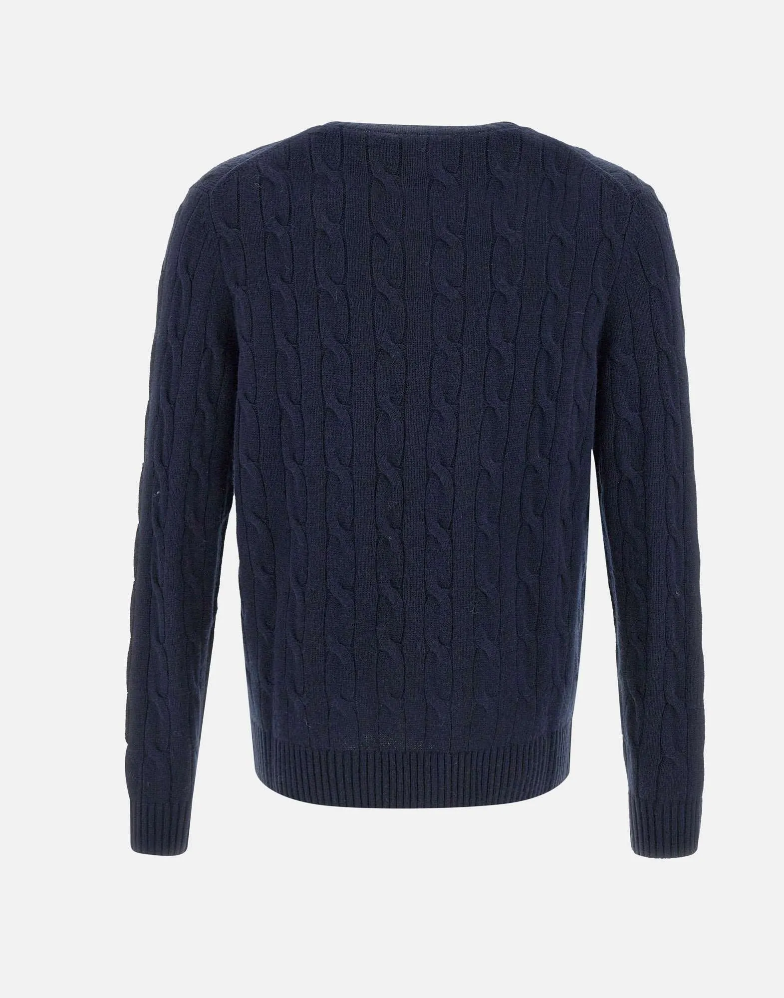 Navy Cable Knit Wool Sweater