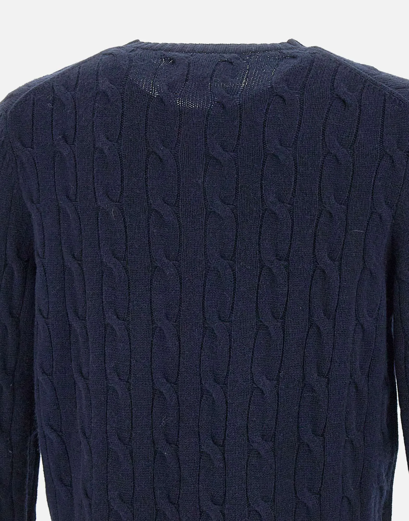 Navy Cable Knit Wool Sweater