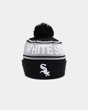 New Era Chicago White Sox Team Stripe Script Pom Beanie Team