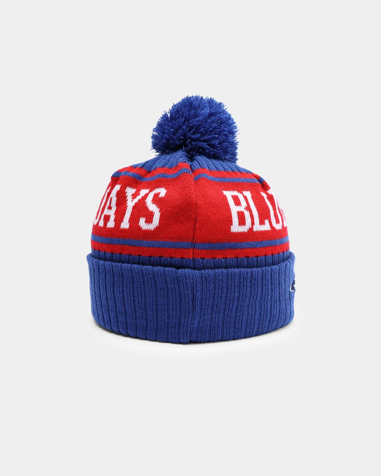 New Era Toronto Blue Jays Team Stripe Script Pom Beanie Team