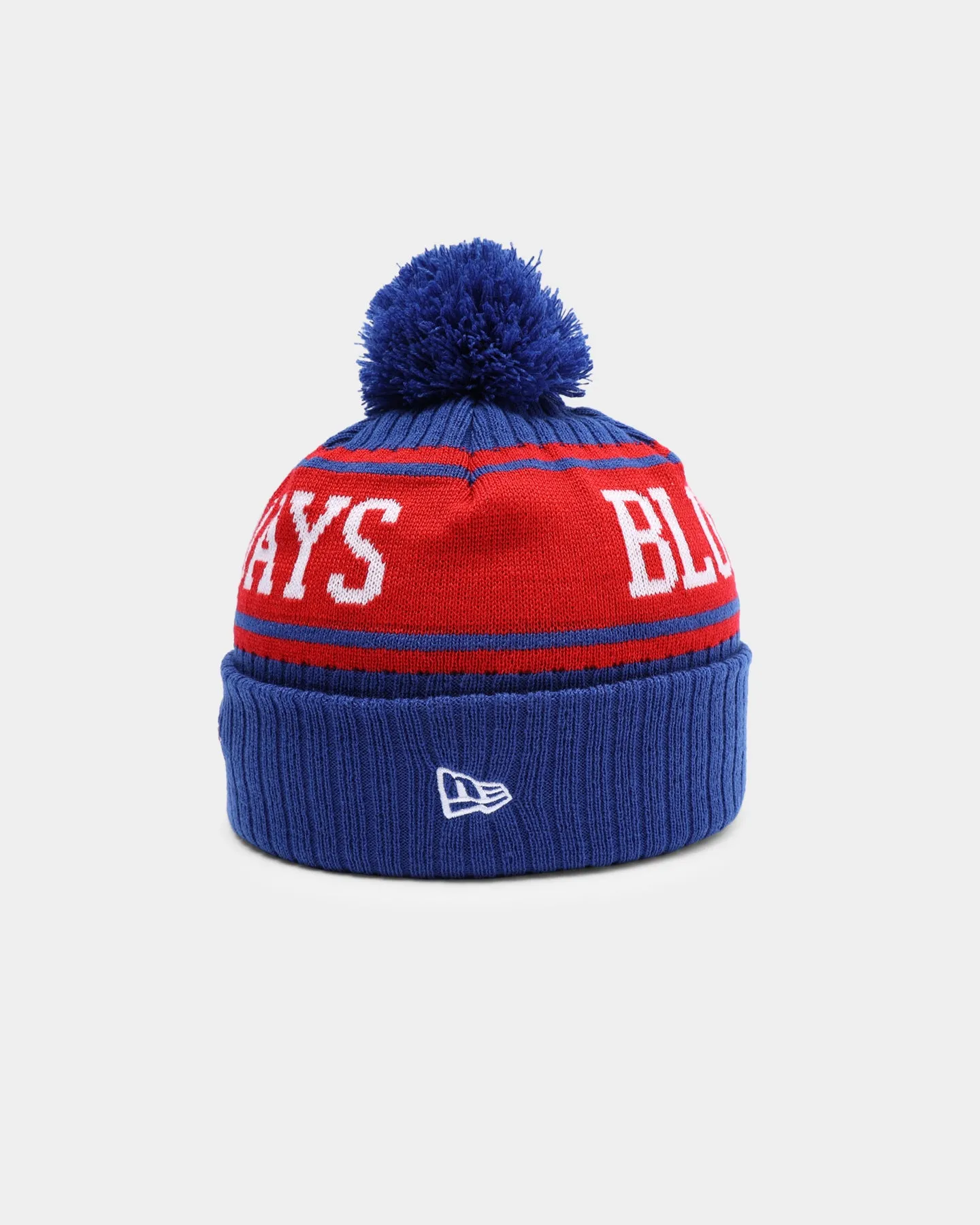 New Era Toronto Blue Jays Team Stripe Script Pom Beanie Team