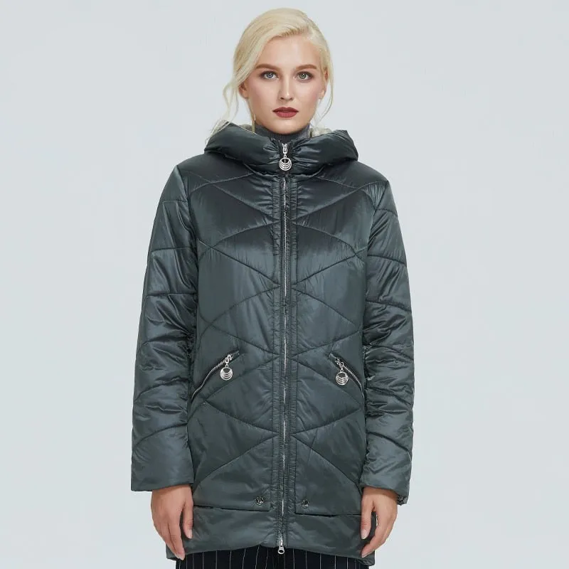 Quilted Down Waterproof Coat with Hood