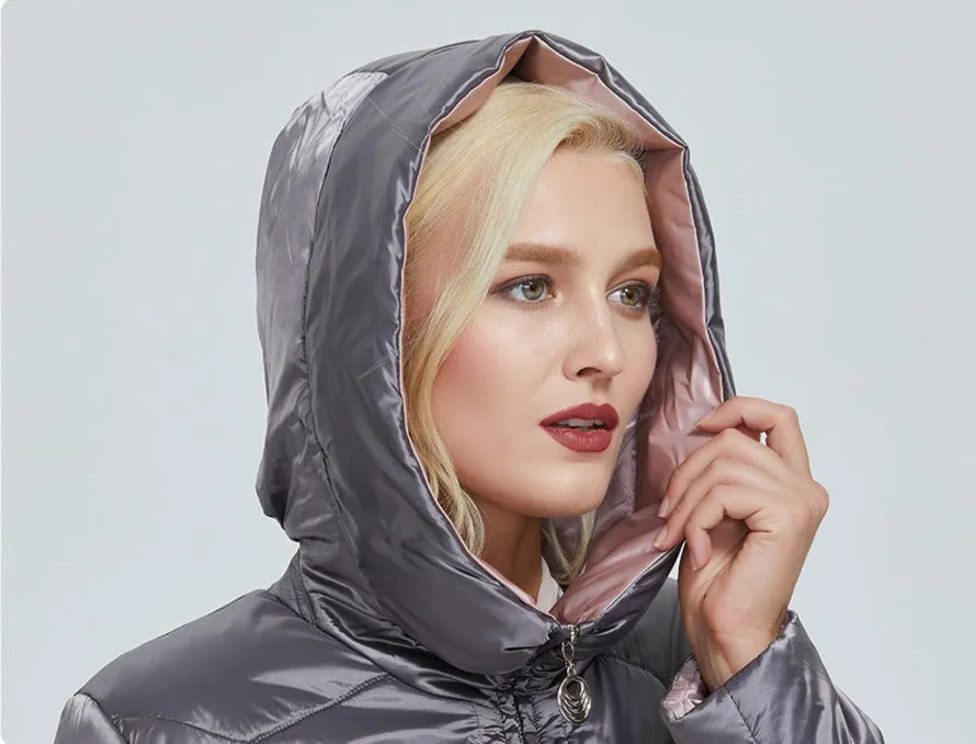 Quilted Down Waterproof Coat with Hood