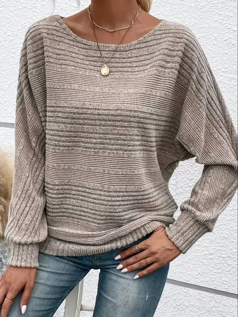 Ribbed Batwing Sweater