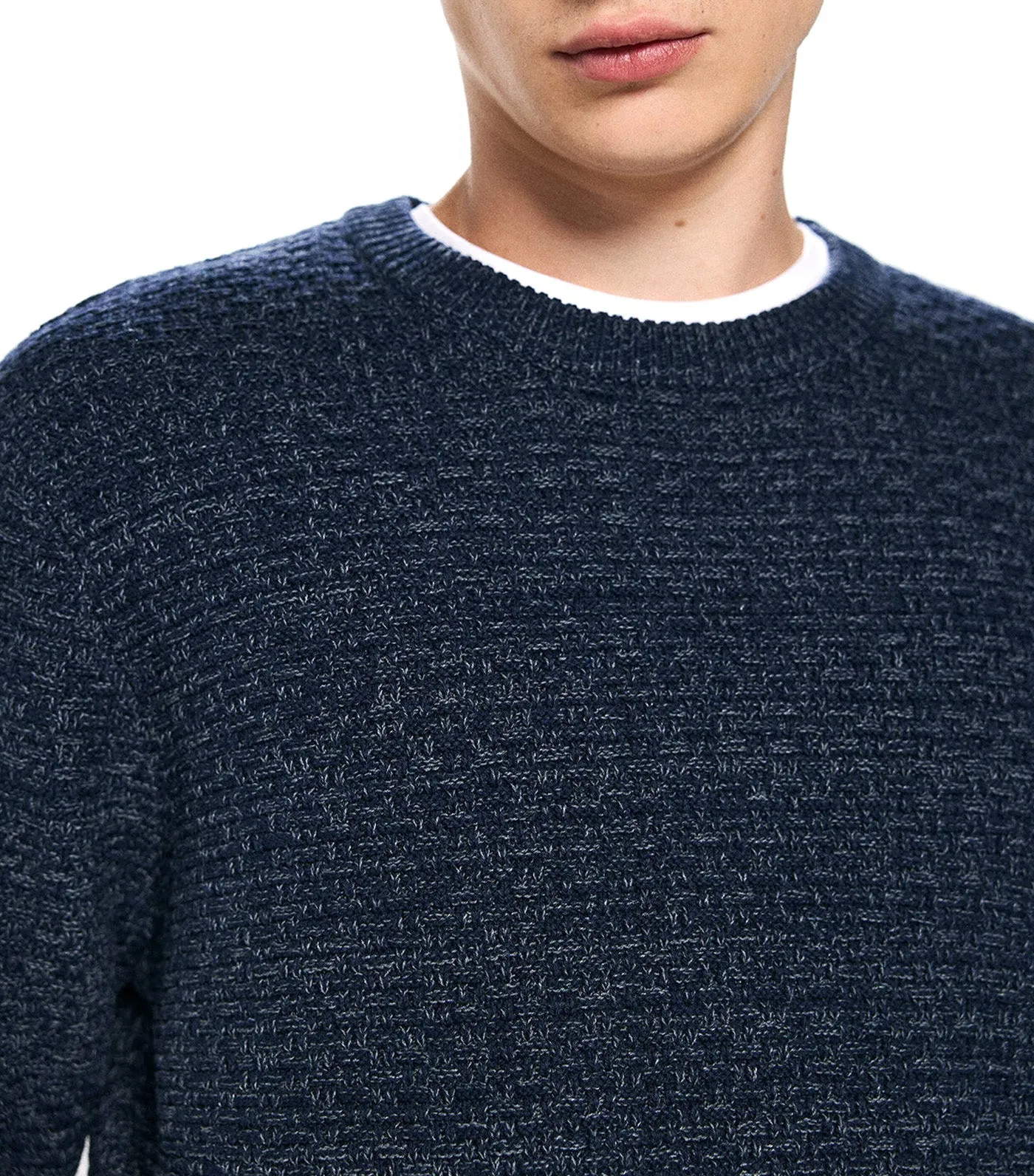 Textured Twisted Knit Jumper
 Blue