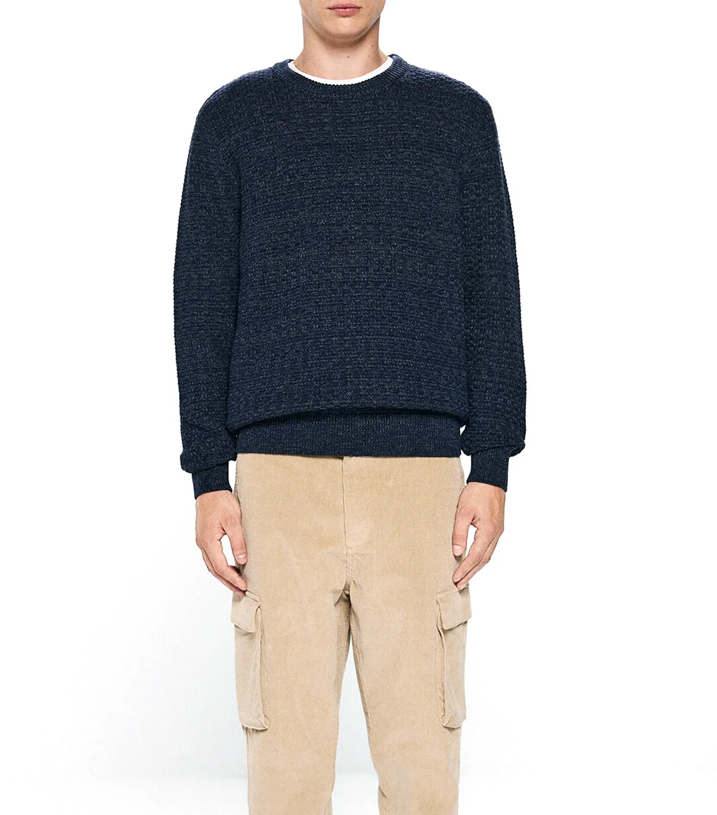 Textured Twisted Knit Jumper
 Blue