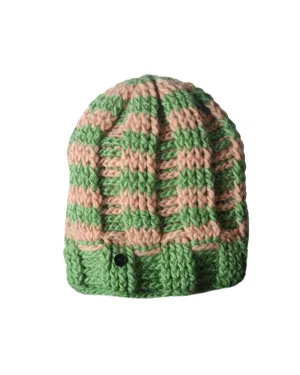 The Transend Stripes Beanie - GREEN/BEIGE