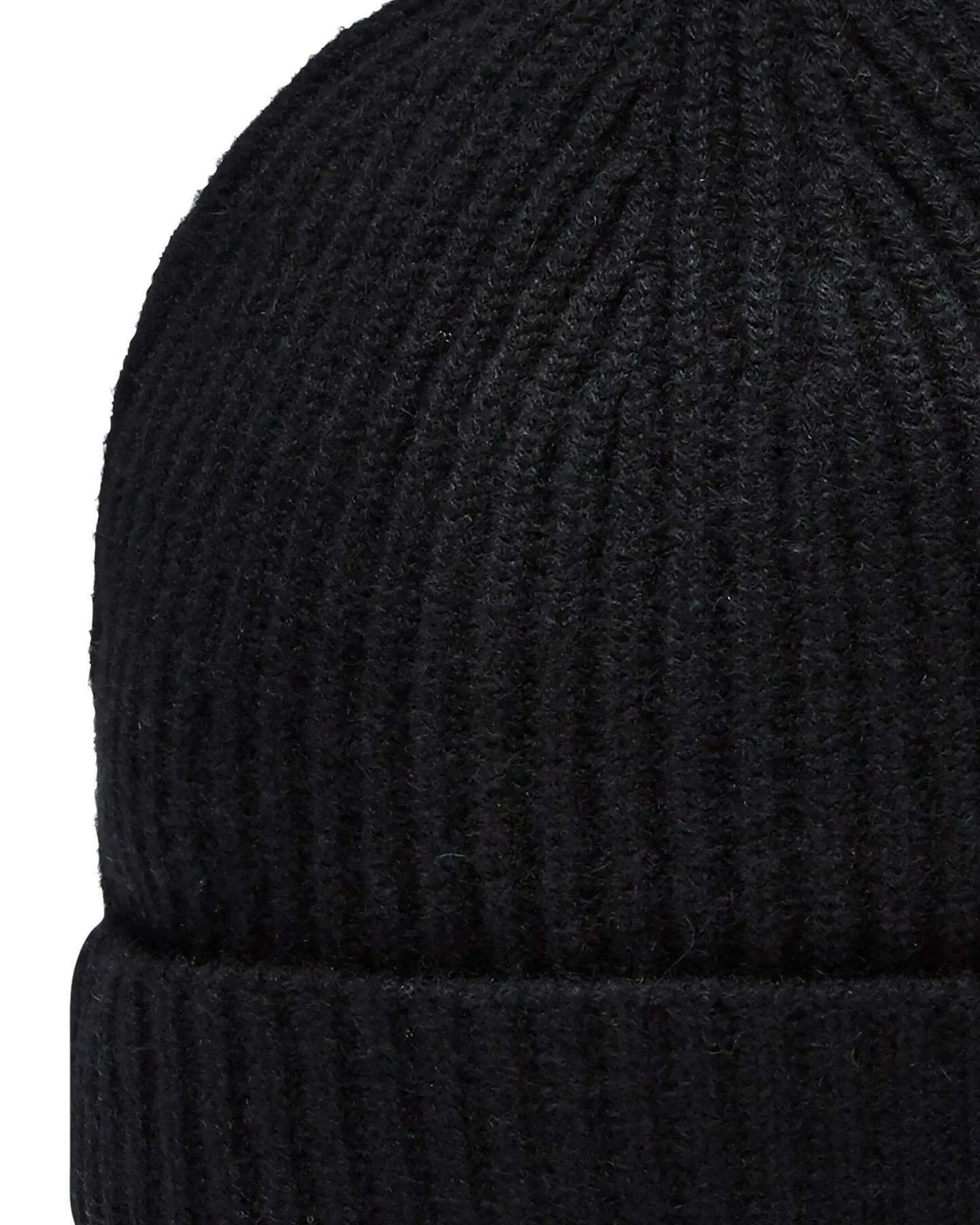 Unisex Ribbed Cashmere Hat Black