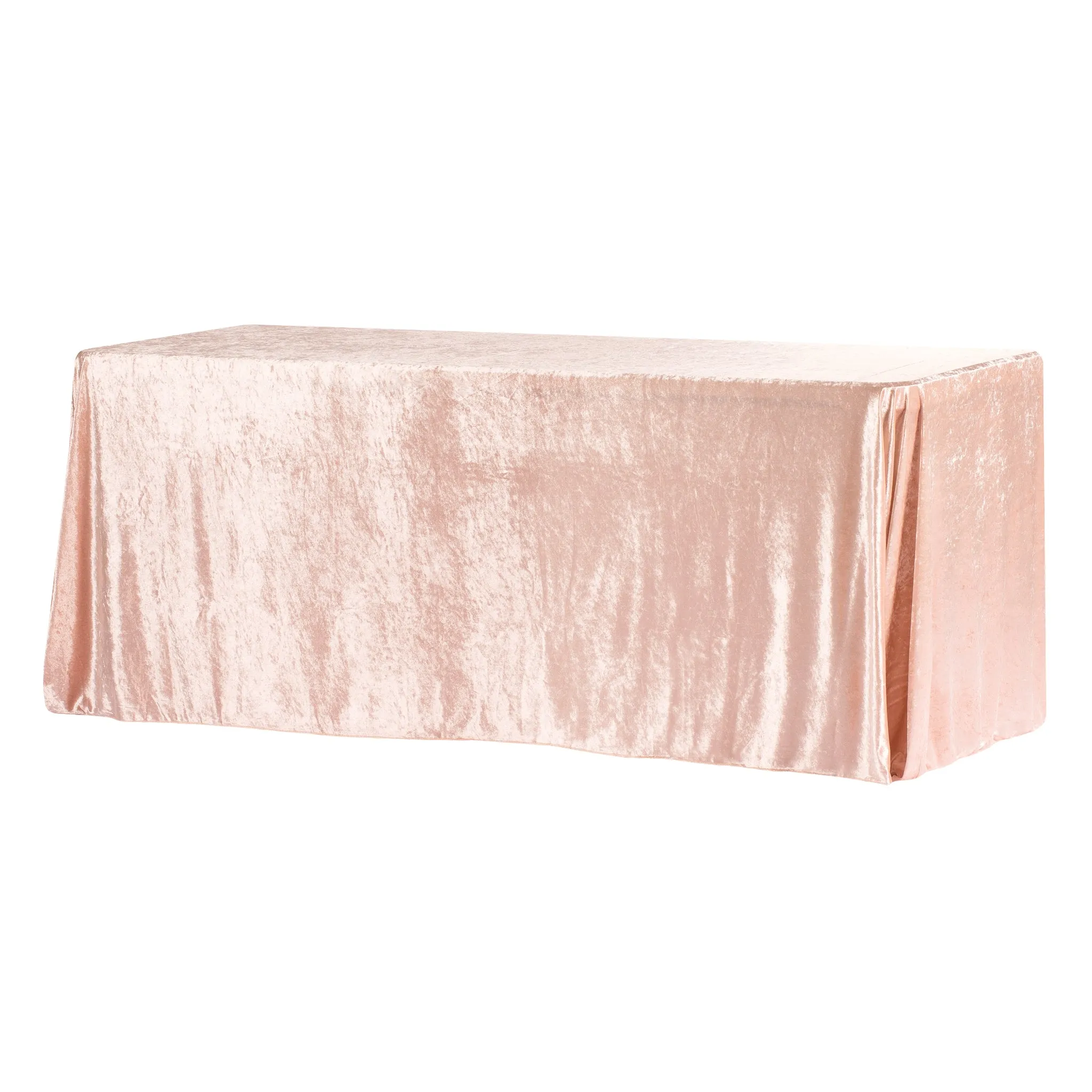 Velvet 90"x156" Rectangular Tablecloth - Blush/Rose Gold