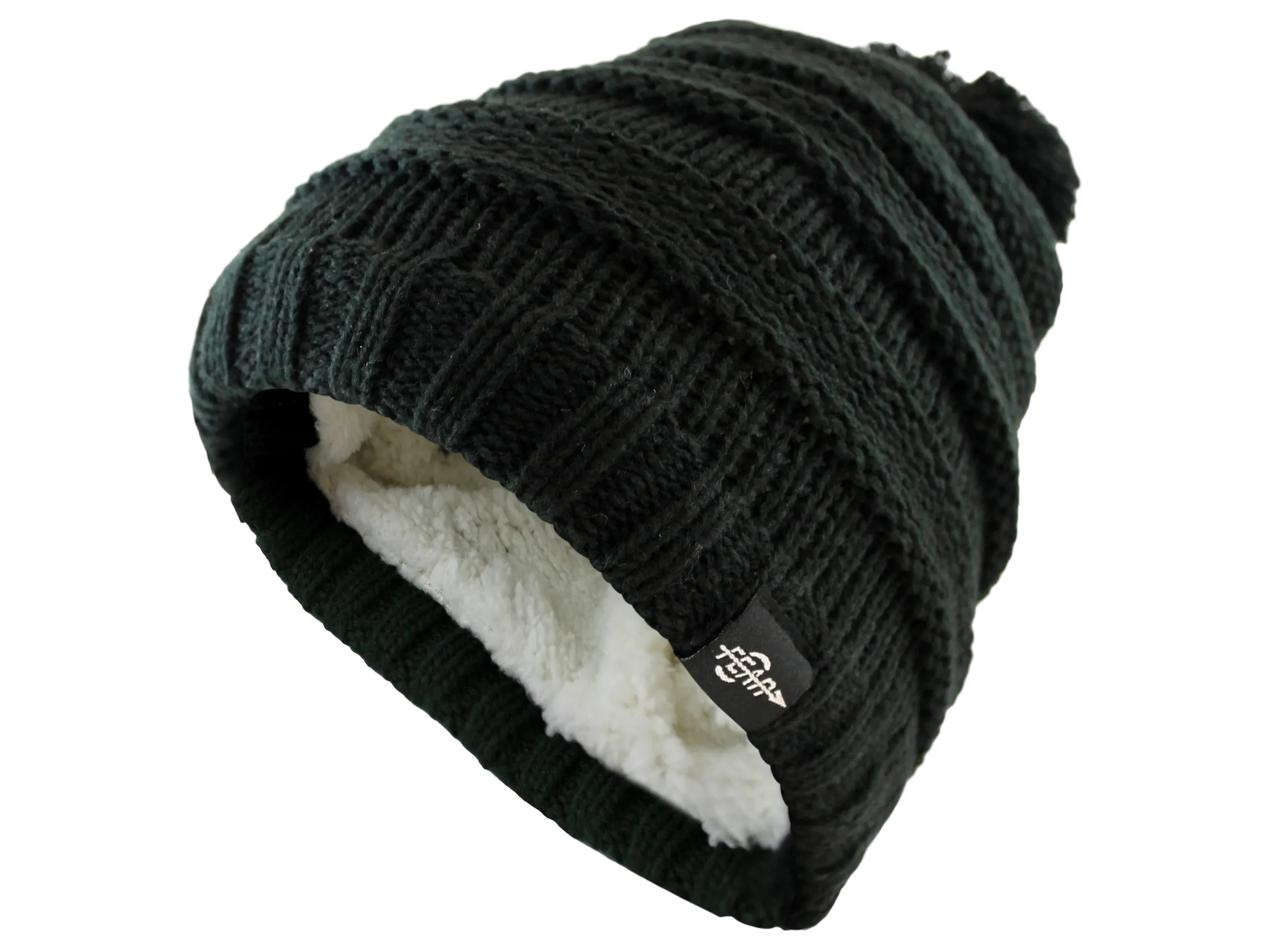 Warmest Plush Insulated Black Beanie Hat Winter Beanies Knitted Warm