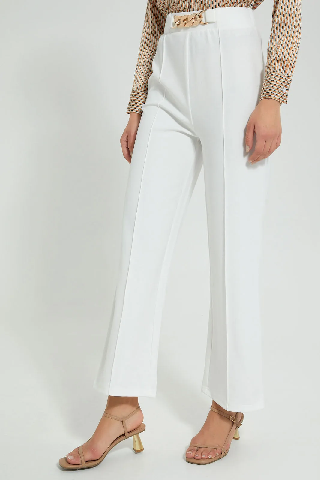 White Wide Leg Trouser