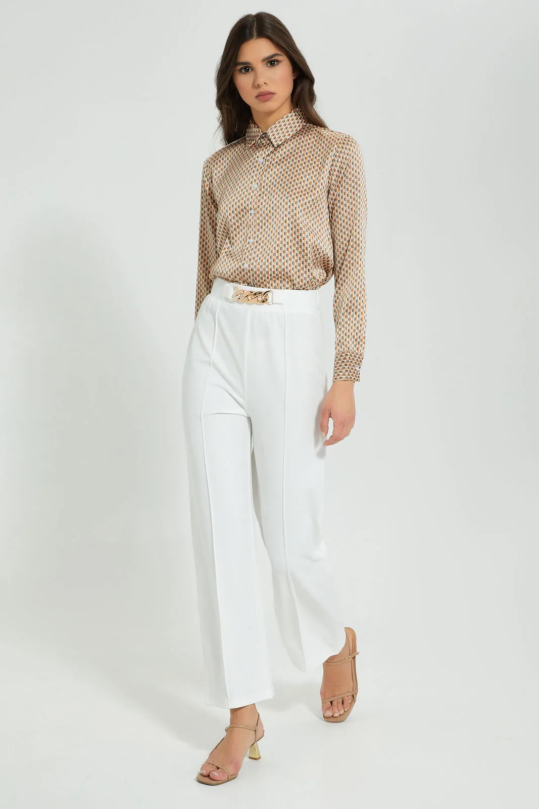 White Wide Leg Trouser