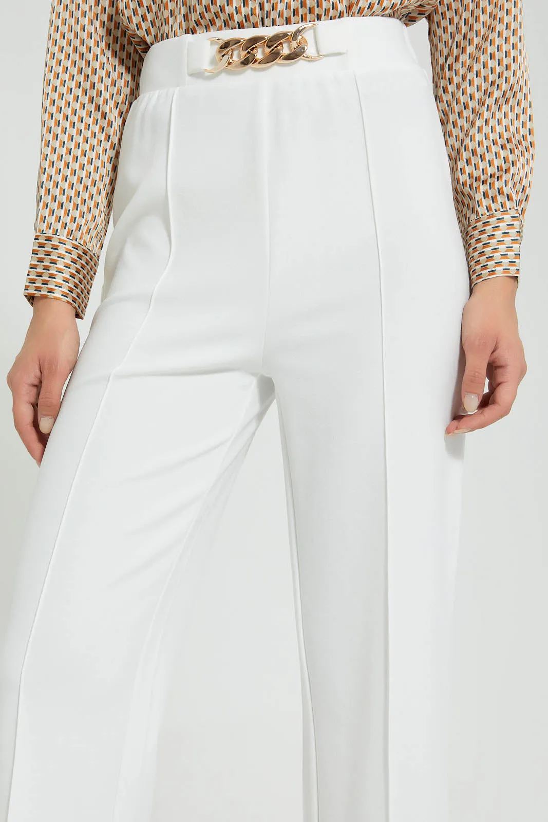 White Wide Leg Trouser