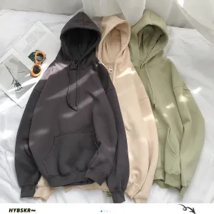 Wjczt Woman&#39;s Solid 12 Colors Korean Hooded Sweatshirts Female 2020 Cotton Thicken Warm Hoodies Couple Spring Fashion Clothes